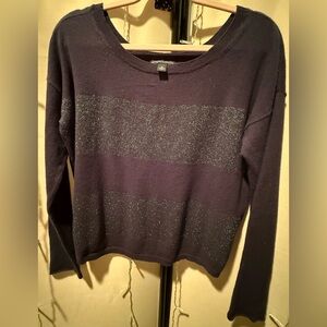 Banana Republic Women’s Navy Blue Sweater With Sparkle Stripes.  Size Medium.